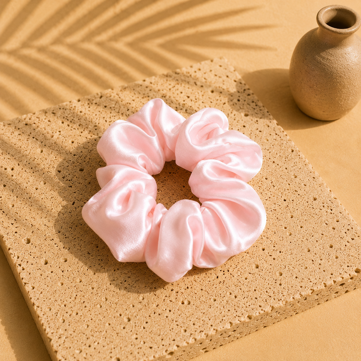 Chouchou satiné Vieux rose – Jade