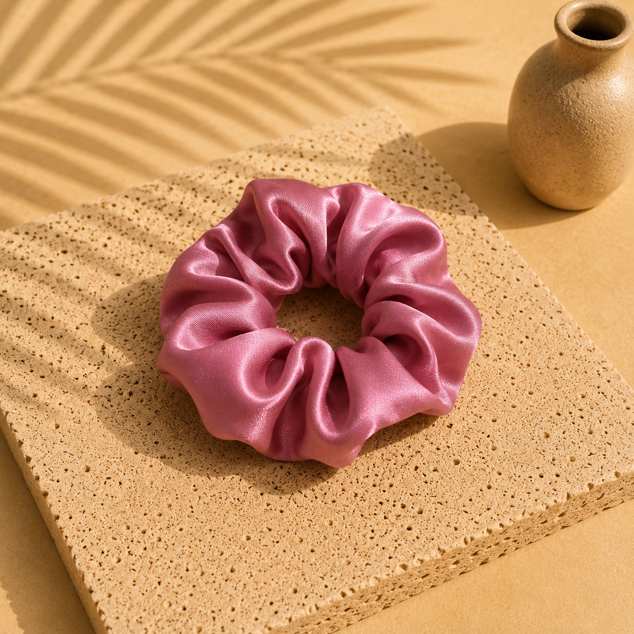 Chouchou satiné Rose pâle – Élise