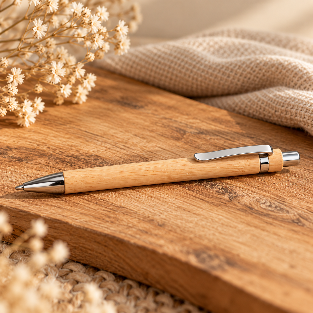 Stylo en bambou personnalisable – 14 cm