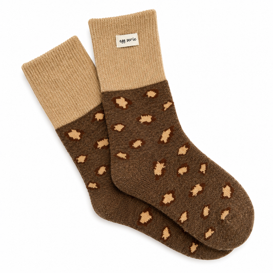 Chaussettes léopard marron