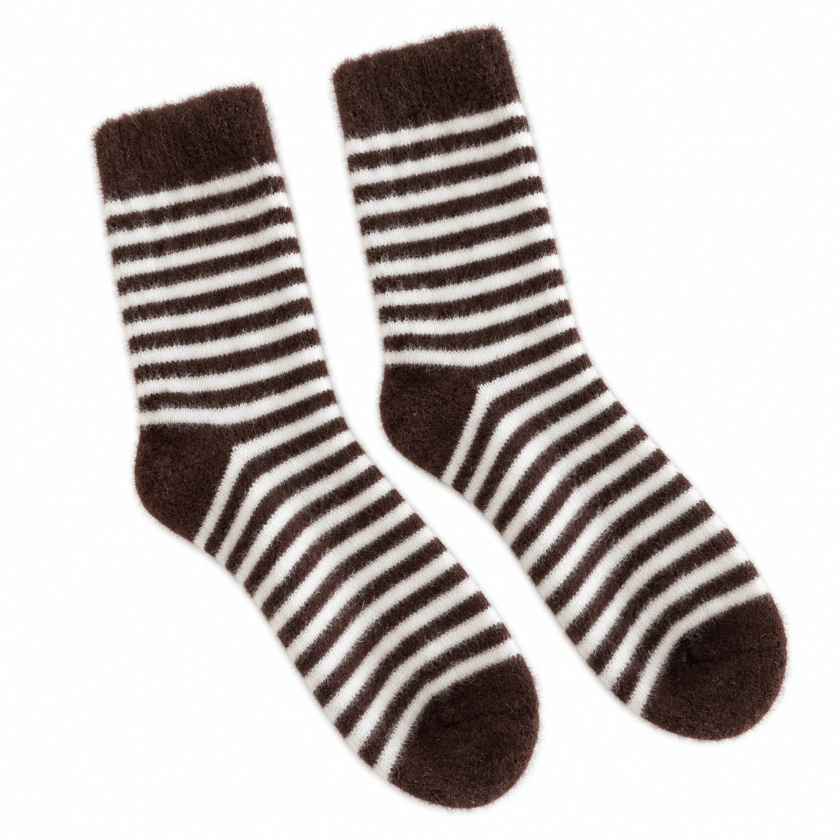 Chaussettes polaires rayées – Marron