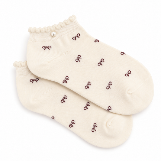 Chaussettes écrues à nœuds