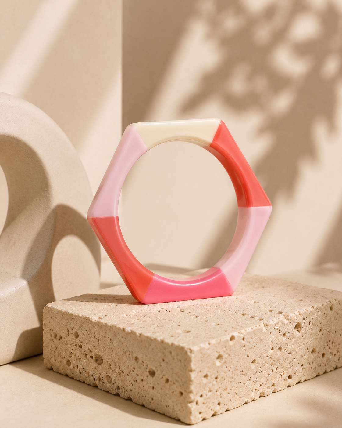 Jonc acrylique Romane – Rose
