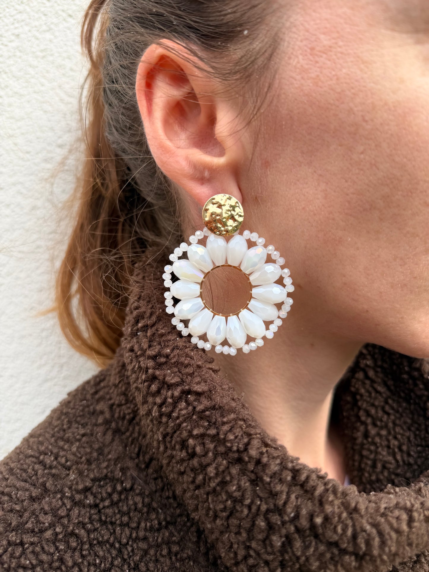 Boucles d’oreilles Marguerite en cristal
