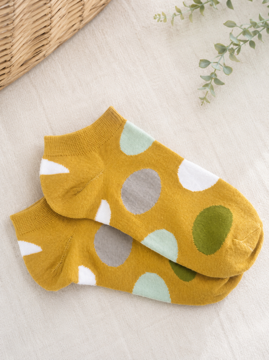 Socquettes Célia – Pois moutarde