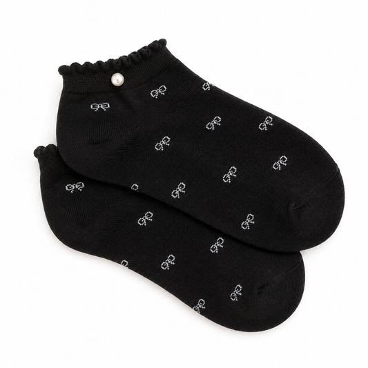 Chaussettes noires à nœuds
