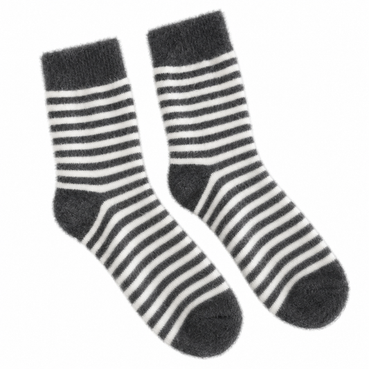Chaussettes polaires rayées – gris foncé