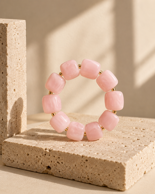 Bracelet en résine Lison – Rose