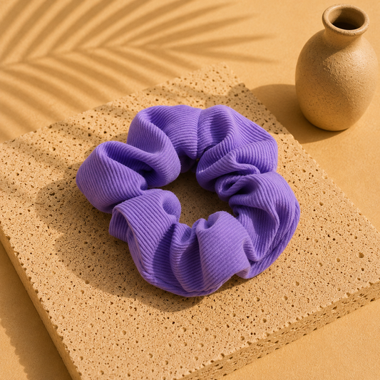 Chouchou côtelé Violet – Lila