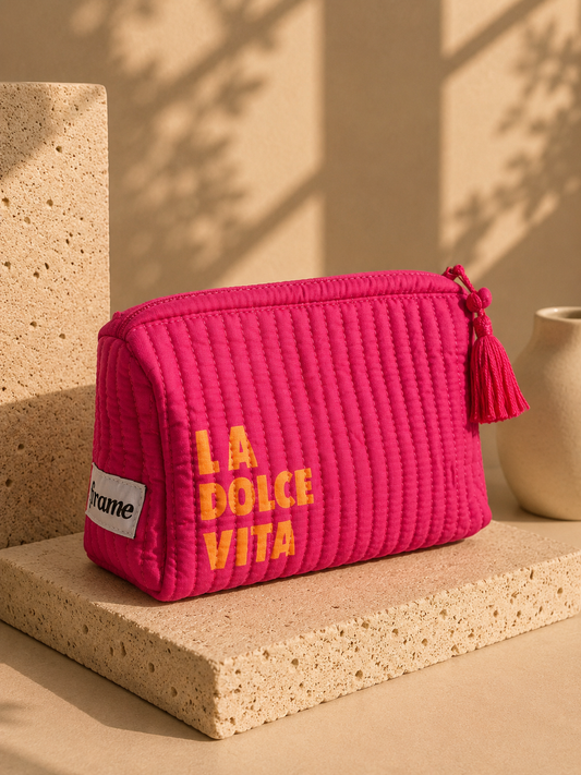 Trousse matelassée Giulia – Fuchsia