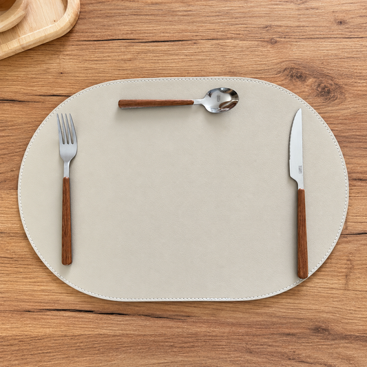Set de table personnalisable en simili – Beige – 44,5 × 30 cm