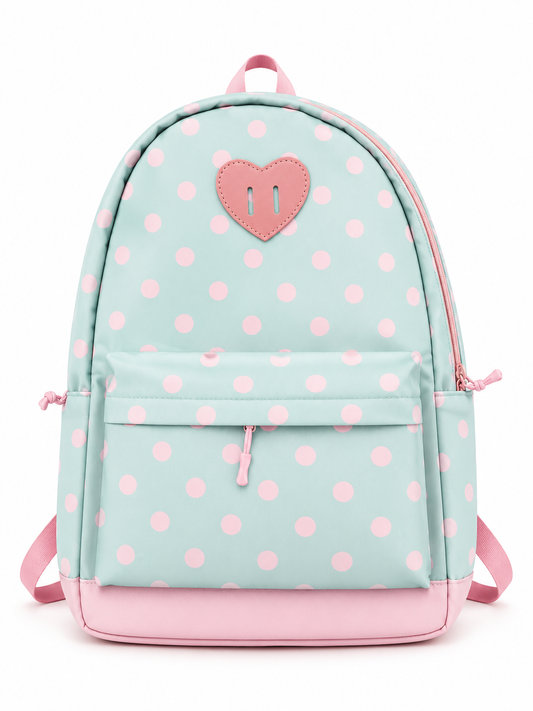 Sac à dos à pois bleu & rose