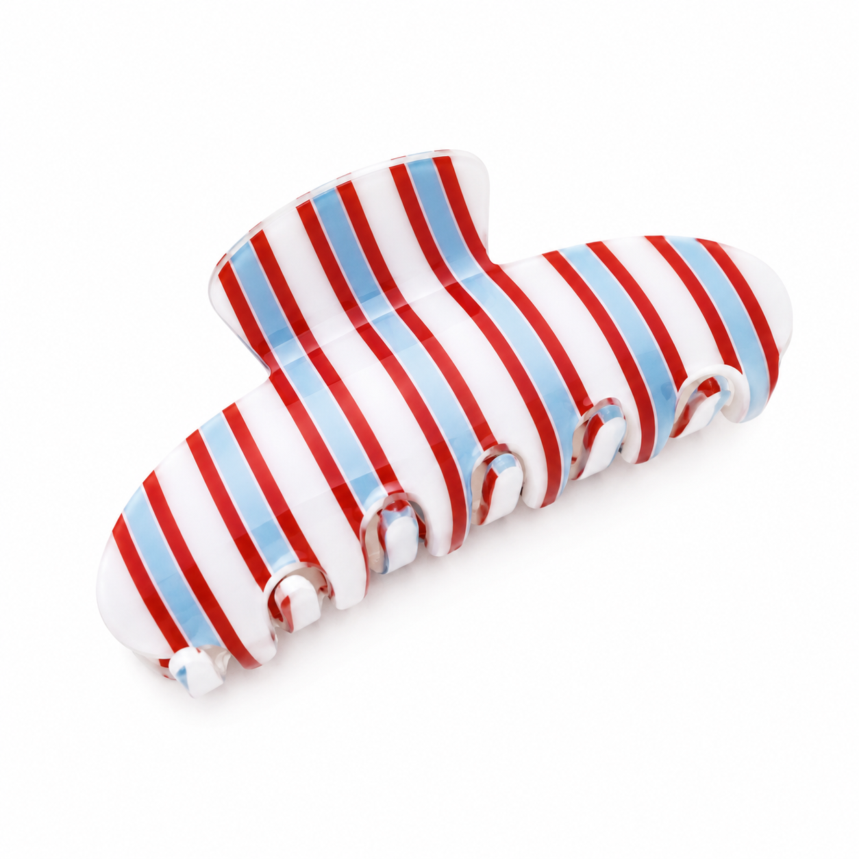 Pince à cheveux Rayures Rouge, Blanc & Bleu