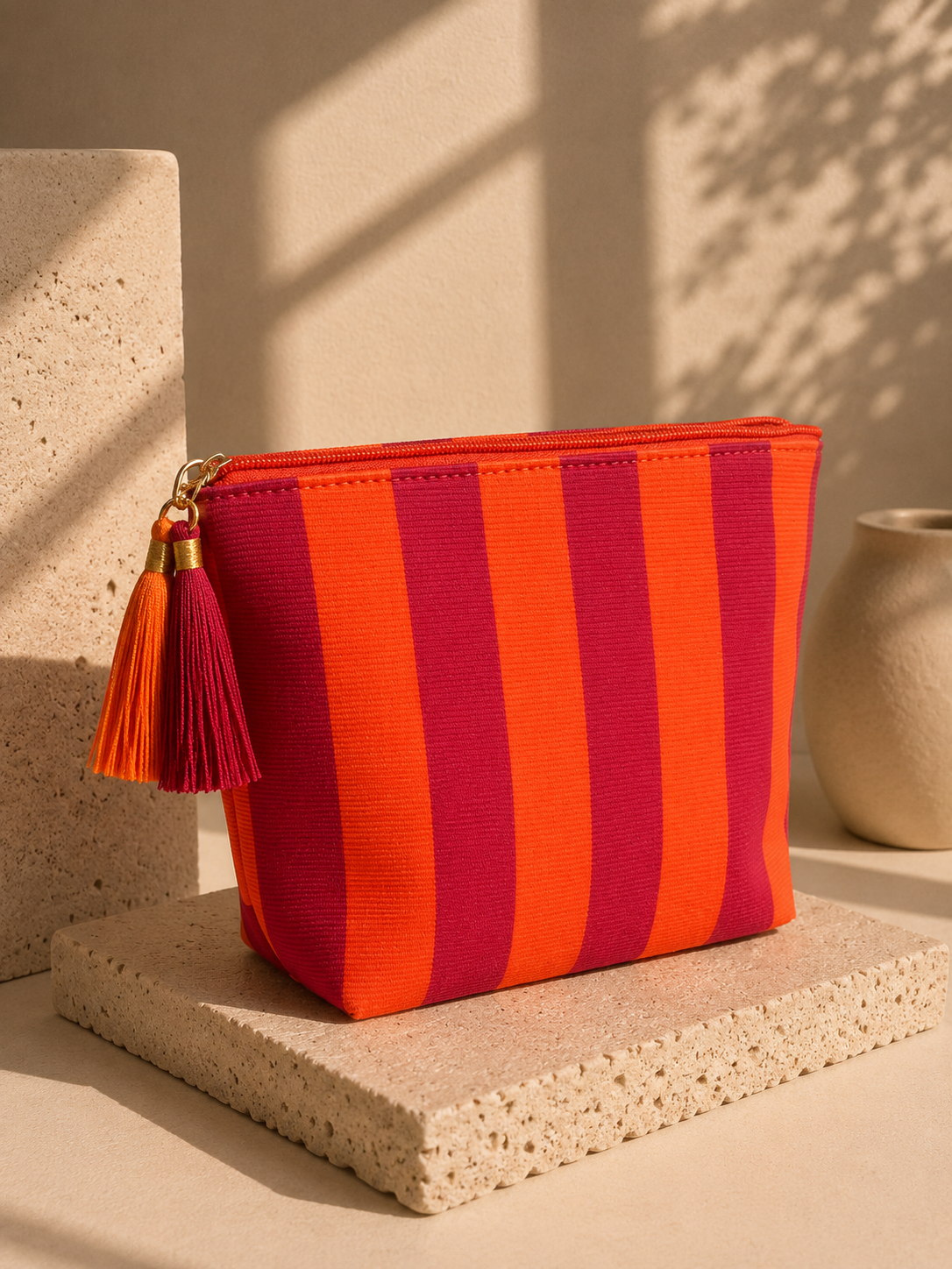 Trousse en velours côtelé Orange – Maëlys