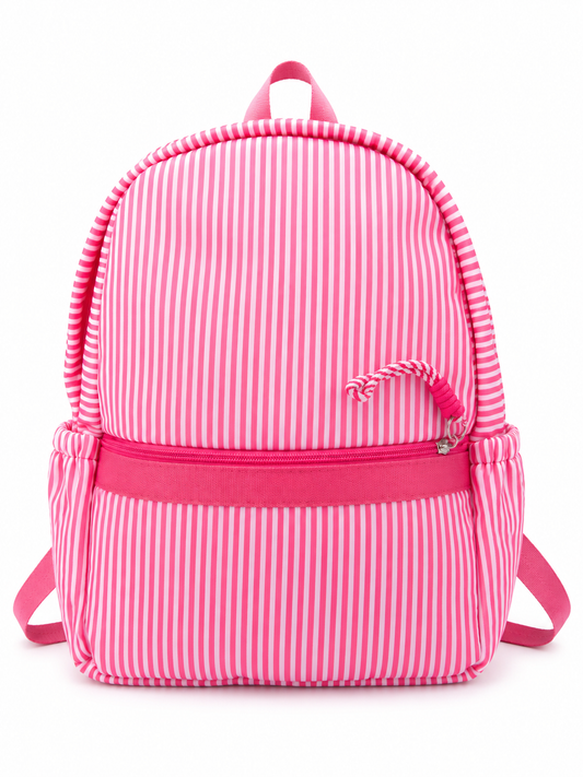 Sac à dos rayé rose fuchsia