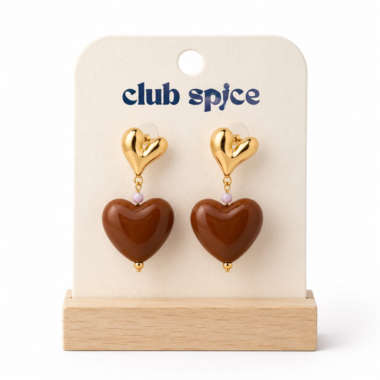 Boucles d’oreilles Cœurs Chocolat