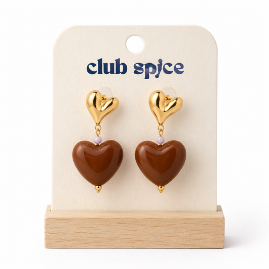 Boucles d’oreilles Cœurs Chocolat