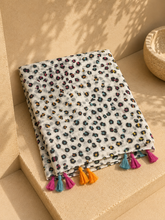 Foulard Alexandra – Imprimé léopard multicolore