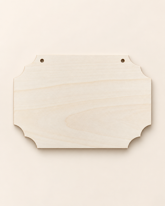Plaque de porte personnalisable en bois – Modèle classique 22,6 × 14,7 cm