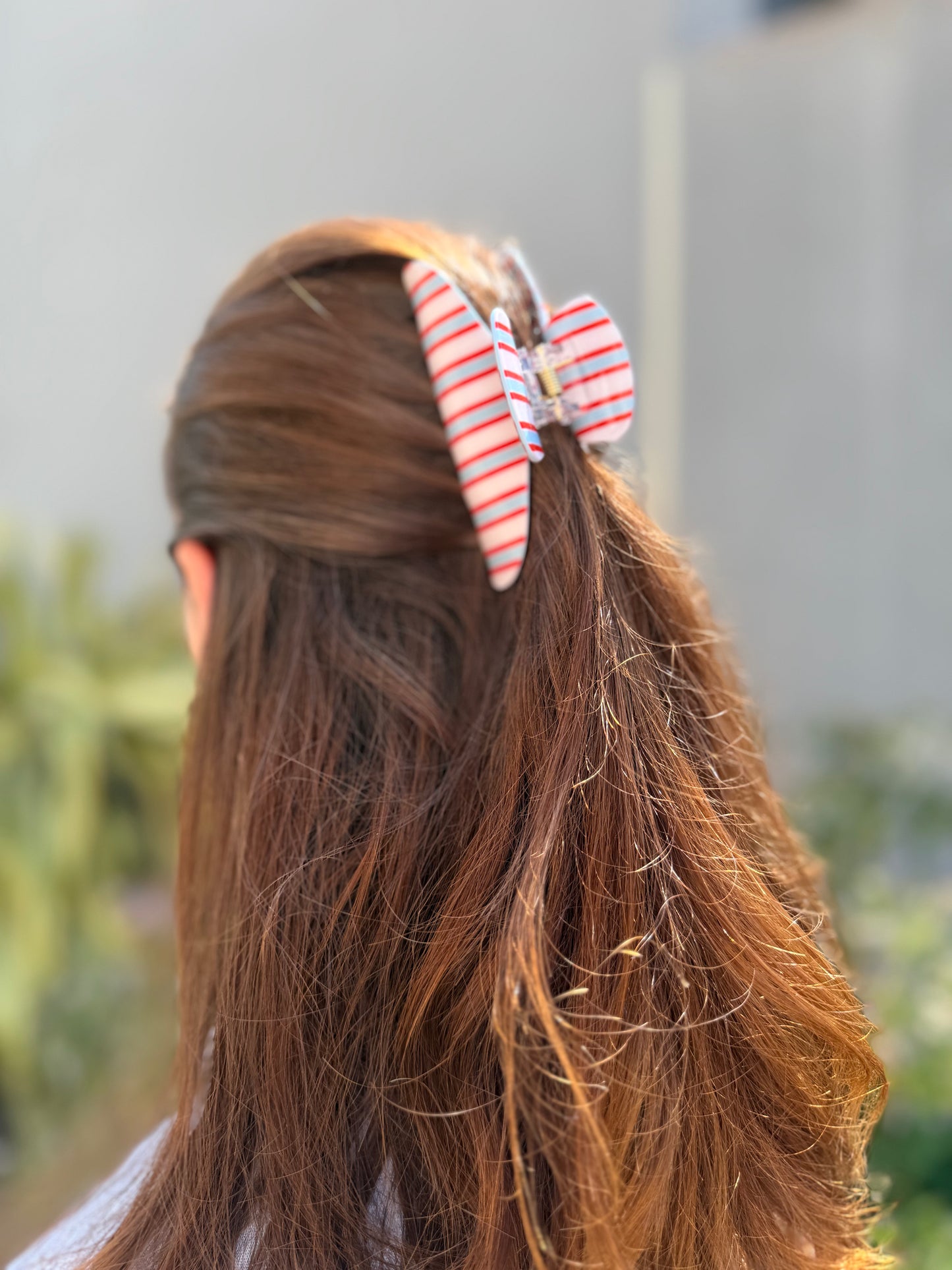 Pince à cheveux Rayures Rouge, Blanc & Bleu