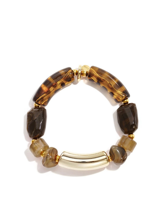 Bracelet extensible en acier inoxydable & acrylique
